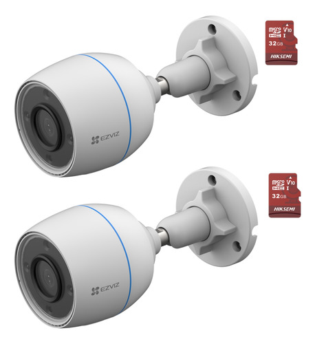 Kit Video Vigilancia 2 Camara Ezviz 2mp Audio 32gb/ Cs-h3c