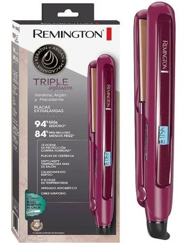 Plancha De Cabello Remington Triple Infusión Keratina Argan 