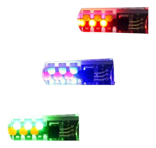 Luz Cola Pezcado T10 Multicolor Control Remoto Auto 12v