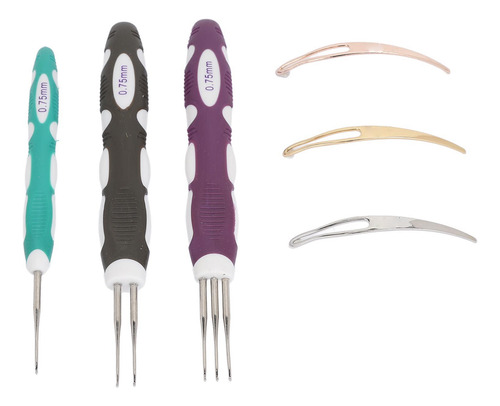 Conjunto De Agulhas De Crochê Dreadlocks, 6 Peças, Ferrament