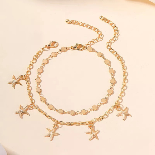 Set 2 Pulseras Tobillera Tropical Estrella Playa