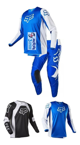 Jm Atv Conjunto Mx Motocross Fox 180 Prix Blue White Enduro