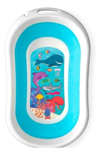 Imagen 3 de 8 de Bañera Plegable Bebe Avanti Tapón Estampada Con Red Reductor