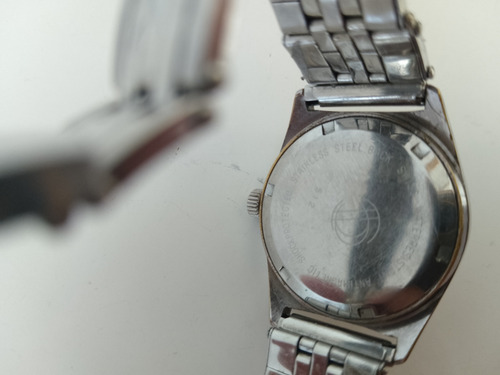 Antiguo Reloj Tressa Automático Funcionando Plateado Plateado Azul Petróleo (Usado)