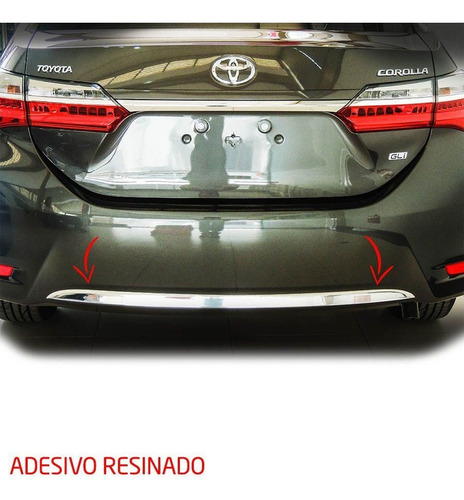 Imagem 2 de 6 de Kit Friso Para-choque Corolla 2018 Dianteiro Traseiro Resina
