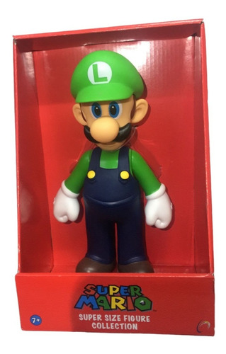 Figura Luigi Super Mario Bros Caja Grande 23cm Colección 