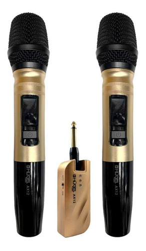 Doble Microfono Inalambrico Uhf Con Receptor Portatil Hugel
