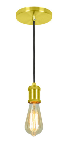 Lustre Pendente Tubo Cilindro Nordic Dourado