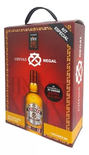 Kit Whisky Chivas Regal 12 Anos Garrafa 1 Litro E Copo Vidro