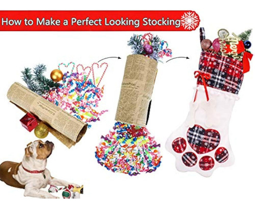 2 Calcetín De Navidad Con Pata De Perro,decoracion Navideñas