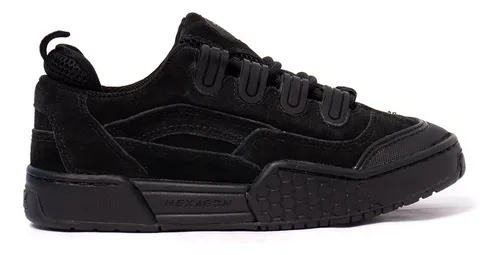 T nis Qix Hexagon Couro Camur a Preto