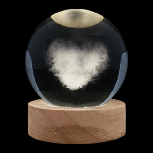Esfera 3d Lampara De Cristal Led Luz De Noche Regalo Adorno Cristal Saturno