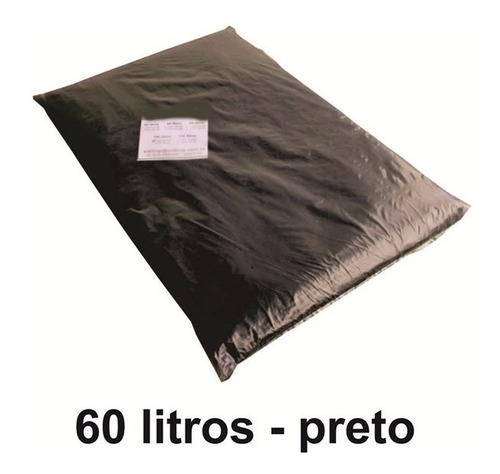 Saco De Lixo 60 Litros Preto C/ 5kg Reforçado 60l 0,10micras