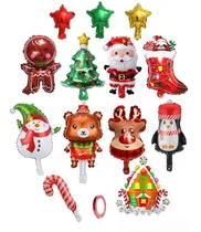 Comprar 13 Globos Navidad Bastón De Caramelo Papá Noel Arbolito   