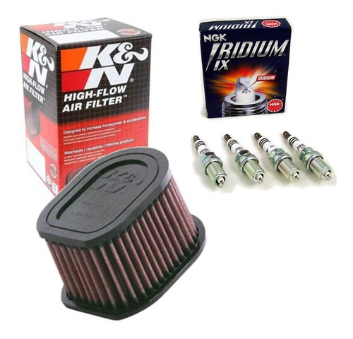 Filtro Ar K&n Ka-1003 + Velas Ngk Cr9eix Kawasaki Z750 Z800