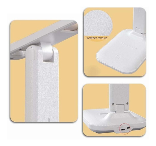 Imagen 3 de 7 de Lámpara Escritorio Led Táctil Plegable Recargable Usb Bl1269