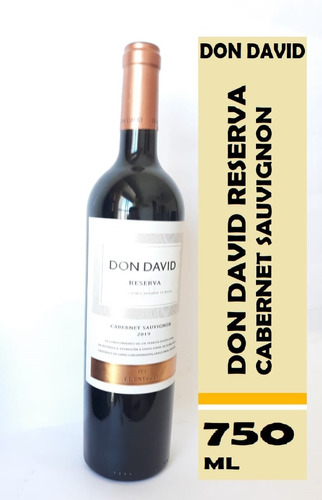 Vino Don David Reserva Cabernet Sauvignon X750cc
