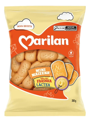 Biscoito Maizena Mini Marilan Pacote Bolacha 350g