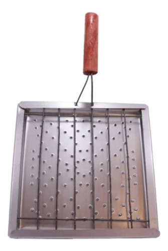 Tostador De Pan Chileno Acero Inoxidable Con Mango Madera