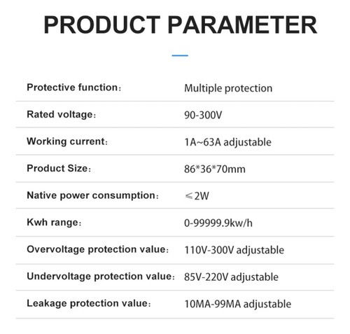 Protector De Tension Wifi Disyuntor Medidor Consumo Tuya