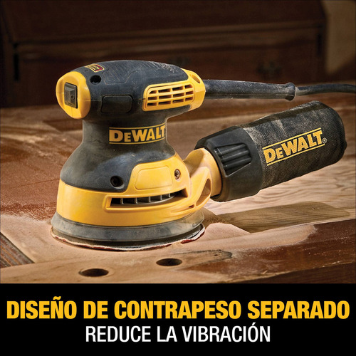 Lijadora Roto Orbital Aleatoria 5'' 280w Dewalt Dwe6421-b3 Color Amarillo Frecuencia 50 Hz/60 Hz