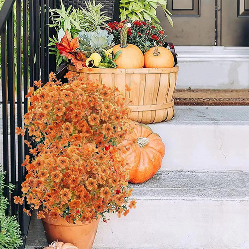 Flores Artificiales De Otoño Plantas De Otoño Falsas Decorac