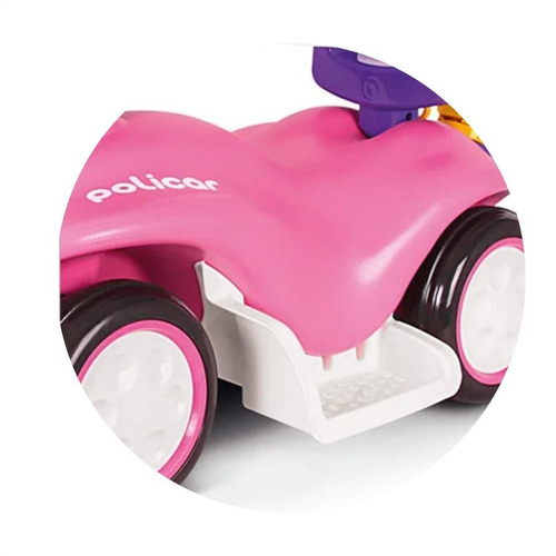 Triciclo Infantil Policar Passeio Cor Rosa Com Som De Buzina