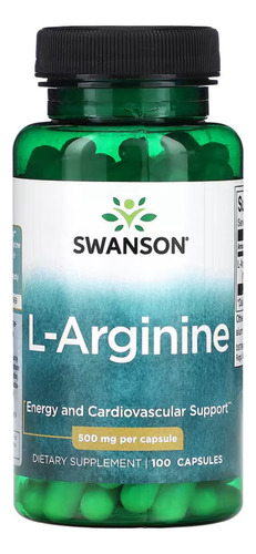 Swanson Arginina 500 Mg 100 Caps, Mejora Circulación Energía