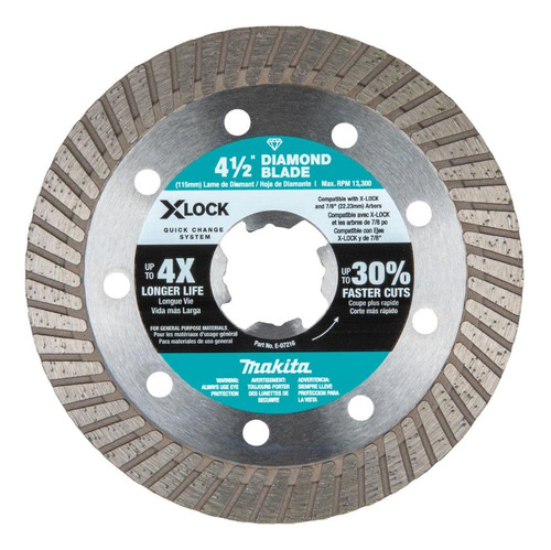 X-lock 4-1/2 Pulgadas Turbo Rim Diamond Blade Para Corte De 