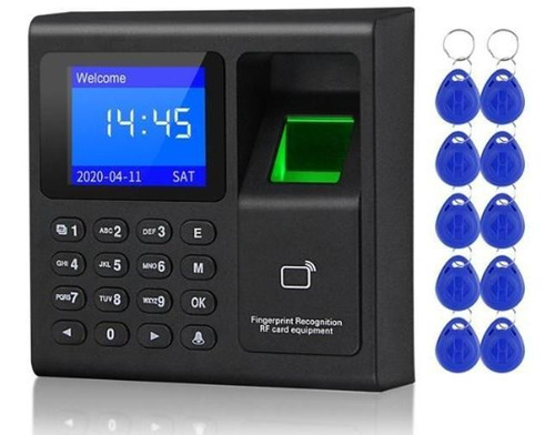 Relógio De Ponto Biométrico Digital Rfid+10 Keyfobs Cartão