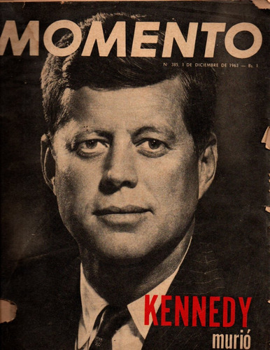 Revista Momento N° 385 Diciembre 1963 Asesinato De Kennedy