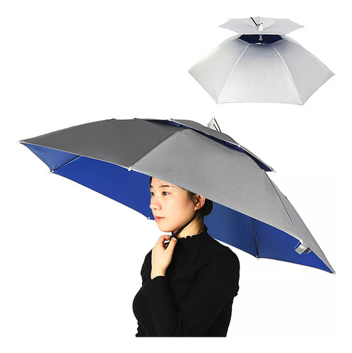 Sombrero Paraguas De Doble Capa Para Mujer Y Hombre