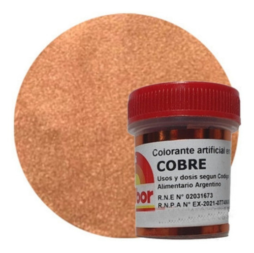 Colorante En Polvo Comestible Cobre Fleibor 4gr Belgrano