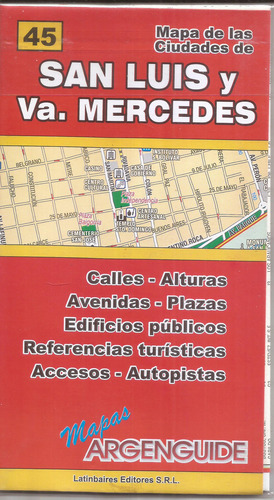 Mapa De Las Ciudades De San Luis Y Villa Mercedes 81 X 57 Cm