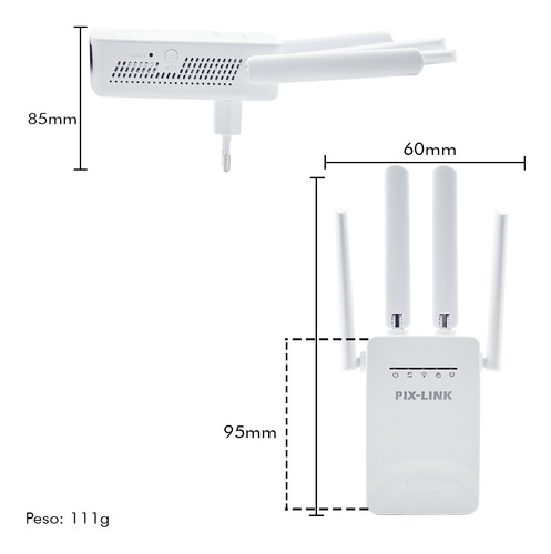 Imagem 9 de 10 de Repetidor Wifi 2800m 4 Antenas Amplificador De Sinal