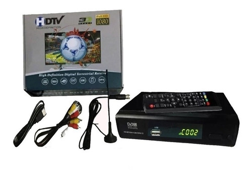 Combo Tdt Full Hd + Antena + Cable Hdmi + Rca + Control + Ob