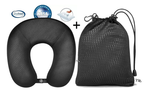 Almofada Nasa Travesseiro Anatomico Pescoço Viagem Botão Bag