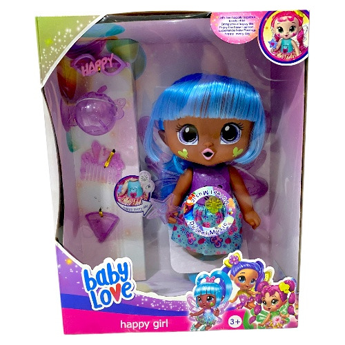 Boneca Baby Love Fada Gigi Glimmer Com Som E Acessórios