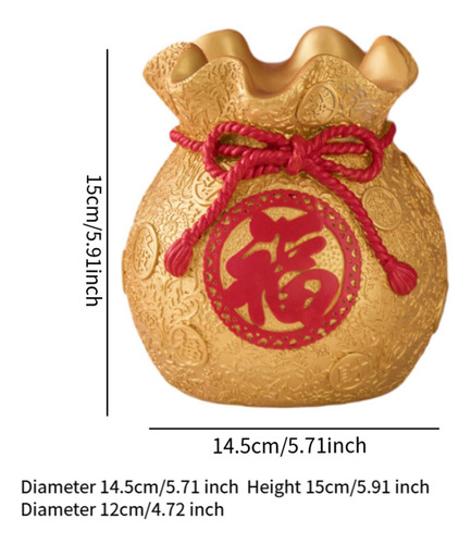 Alcancía Con Forma De Bolsa De La , Altura Del Oro 15cm