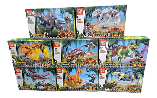 Set De 8 Figuras Armables Dinosaurios Jurassic World