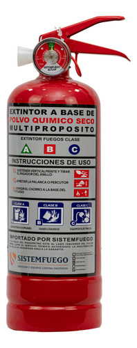 Extintor Polvo Quimico Seco 1kg 75% (abc) Certificado Ds.44