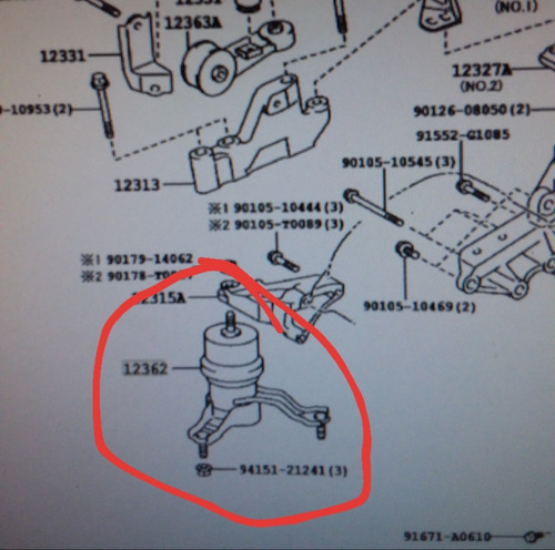 Base Motor Rh Toyota Camry 3.5 2gr Año 06 Marca Toyota