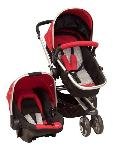 Carriola para correr travel system Prinsel Compass Elite LX rojo con chasis color plateado