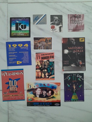 Lote De 11 Tarjetas De Boliches Bailables Vintage Retro !!! (Usado)