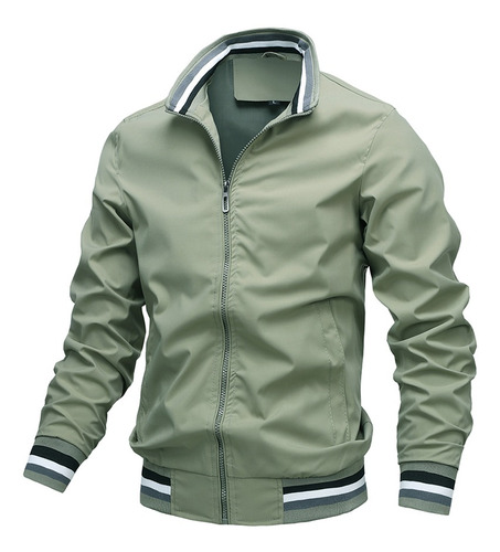 Hombre Ligero Casual Chamarras Camo Bomber Cremallera Abrigo