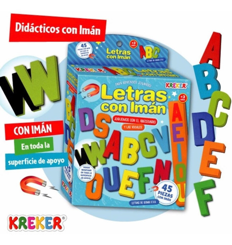 Imagen 3 de 3 de Letras Con Iman De Goma Eva X45 Unidades Imantadas