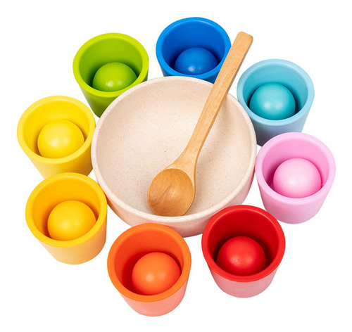 Bolas En Tazas Juguetes Juego De Clasificación De Colores