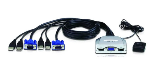 Kvm Switch Nisuta 2 Puertos Usb C/cables Nskvmuv2