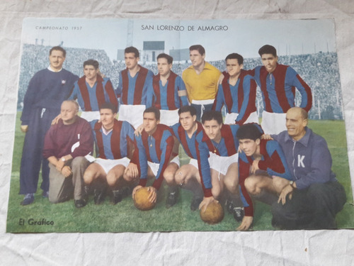 Lamina San Lorenzo Campeonato 1957 - Coleccion Grafico 