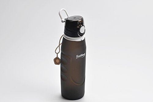 Botella De Agua Plegable De Silicona 1000 Ml, Tapa Giratoria